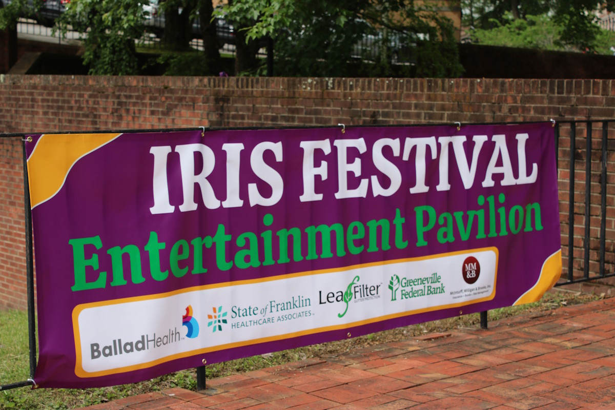 sign saying Iris Festival